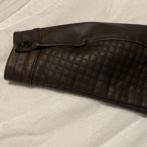 Men's Stylish Brown Leather Bomber Jacket - Picture 7 of 7